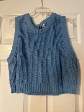 H&M Divided Cropped Sweater Vest- Blue